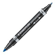 Staedtler Lumocolor Folienstift permanent Duo M+F blau