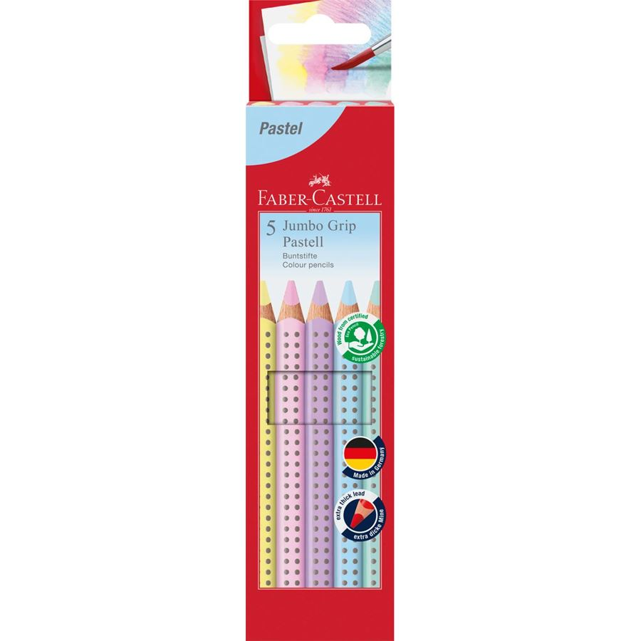 Faber Castell Jumbo Grip Pastell Buntstifte 5er Packung