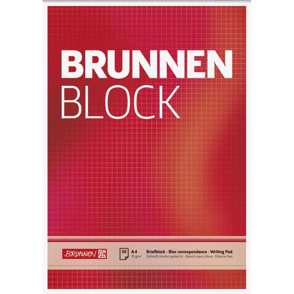 Brunnen Block A4, 50 Blatt, kariert, ohne Rand