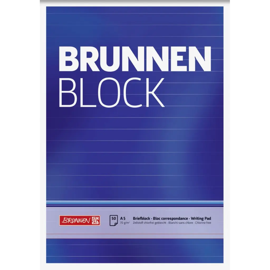 Brunnen Block A5, liniert, ohne Rand