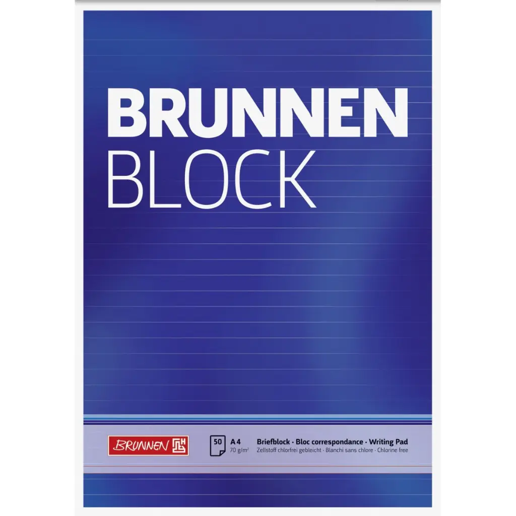 Brunnen Briefblock A4, 50 Blatt, liniert, ohne Rand