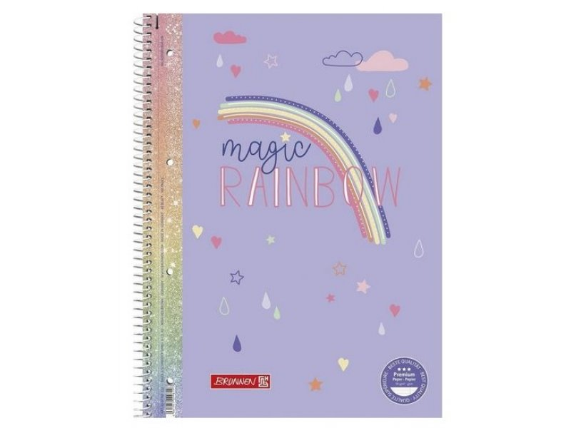 Collegeblock Premium Magic Rainbow A4 Lineatur 27 | 80 Blatt, violett/bunt