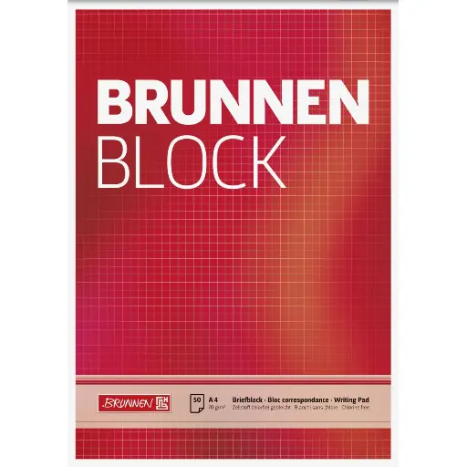 Brunnen Block A4, 50 Blatt, kariert, ohne Rand