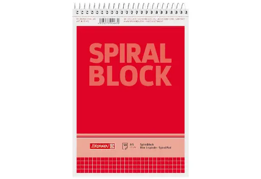 Brunnen Spiralblock A5, 50 Blatt, kariert, ohne Rand